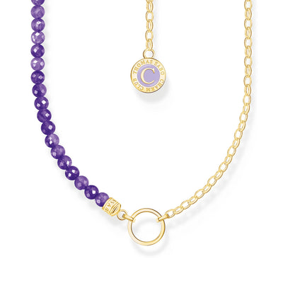 Gold Member Charm necklace with violet beads | THOMAS SABO Australia