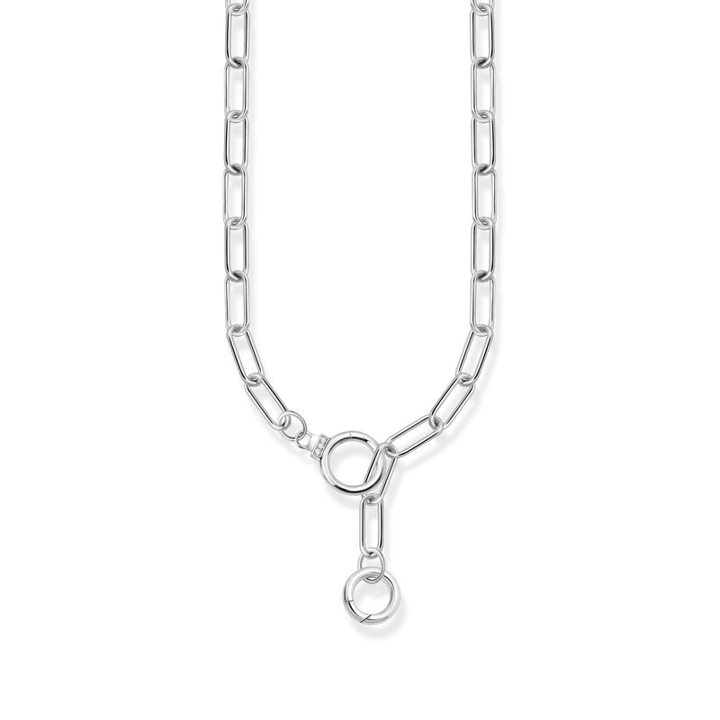 Silver Link necklace with two ring clasps and white zirconia | THOMAS SABO Australia