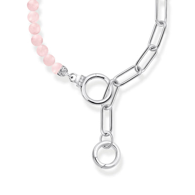 Link necklace with rose quartz beads silver | THOMAS SABO Australia