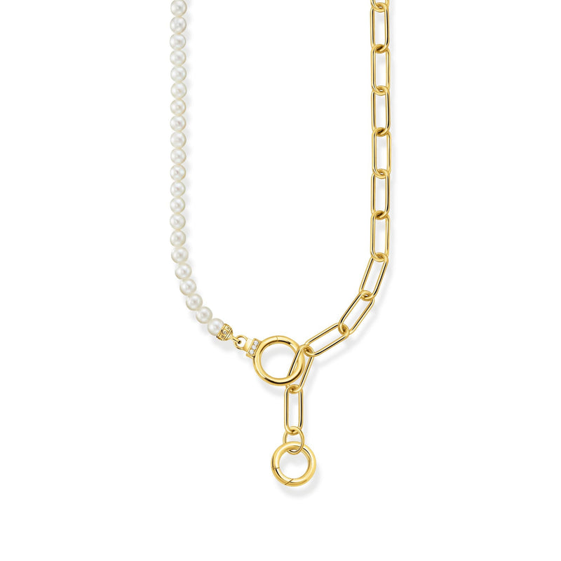 Golden Necklace with freshwater pearls and zirconia | THOMAS SABO Australia