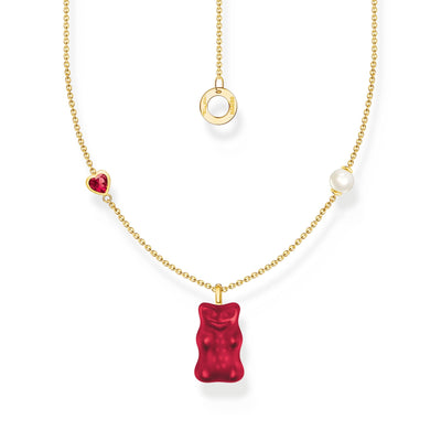 THOMAS SABO x HARIBO: Gold-plated Necklace Strawberry Red Goldbear  | THOMAS SABO Australia