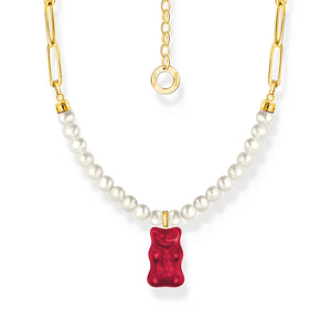 THOMAS SABO x HARIBO: Gold-plated Link necklace Strawberry Red Goldbear  | THOMAS SABO Australia