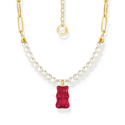 THOMAS SABO x HARIBO: Gold-plated Link necklace Strawberry Red Goldbear  | THOMAS SABO Australia
