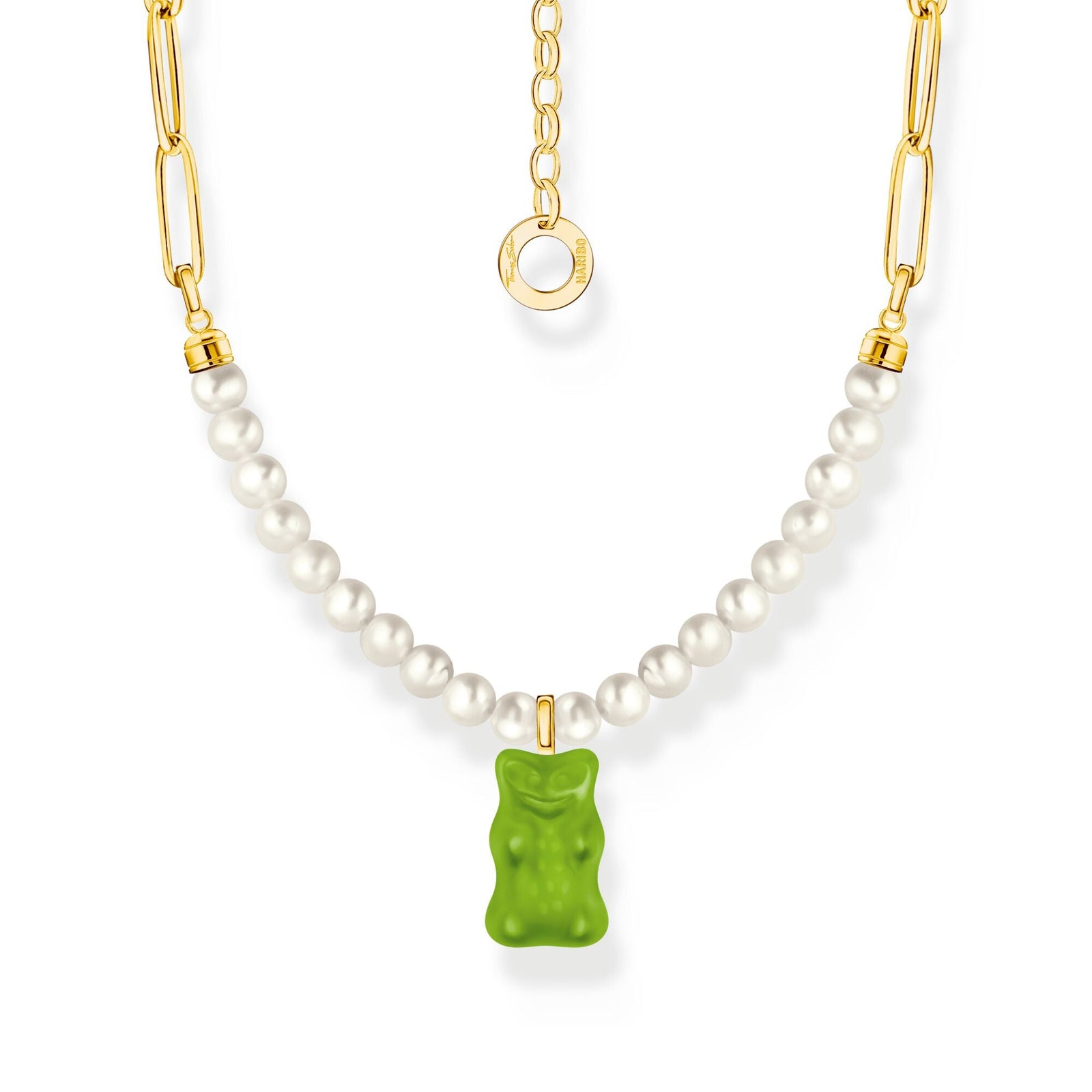 THOMAS SABO x HARIBO: Gold-plated Link necklace Apple Green Goldbear  | THOMAS SABO Australia