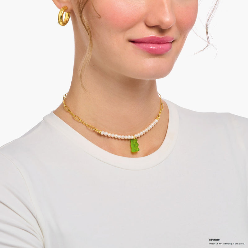THOMAS SABO x HARIBO: Gold-plated Link necklace Apple Green Goldbear | THOMAS SABO Australia