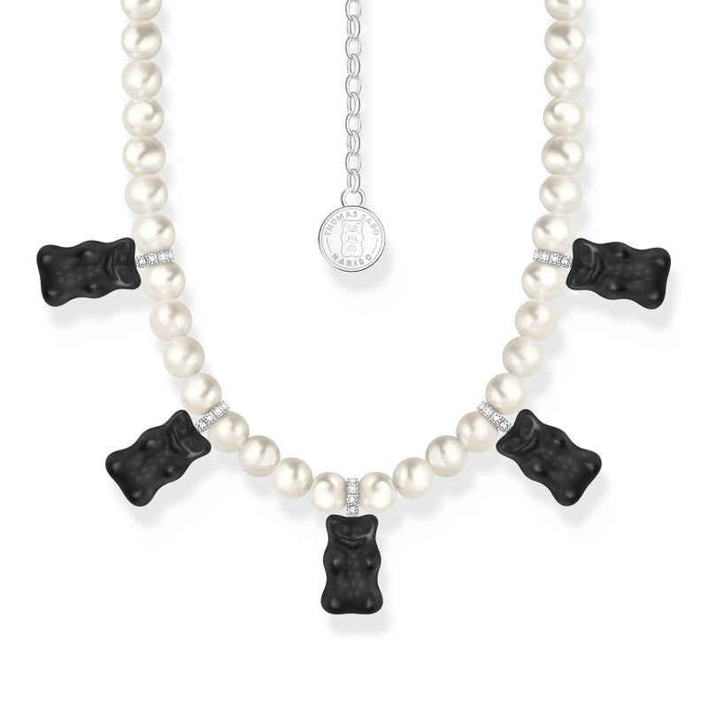 Pearl necklace with black goldbears | THOMAS SABO Australia