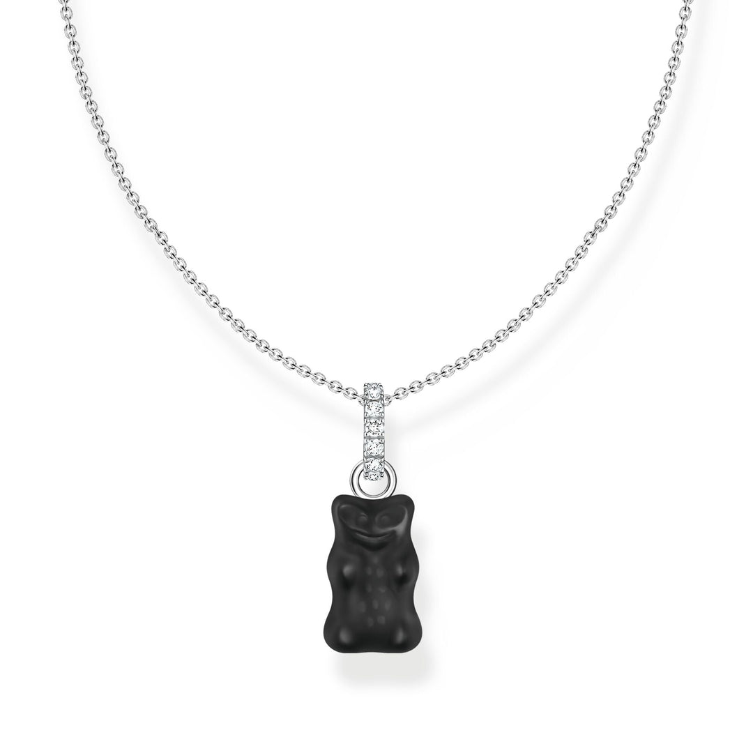 Buy Necklace with black goldbear pendant and zirconia by