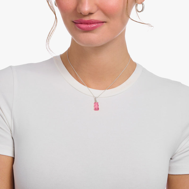 Necklace with pink Goldbear pendant and zirconia | THOMAS SABO Australia