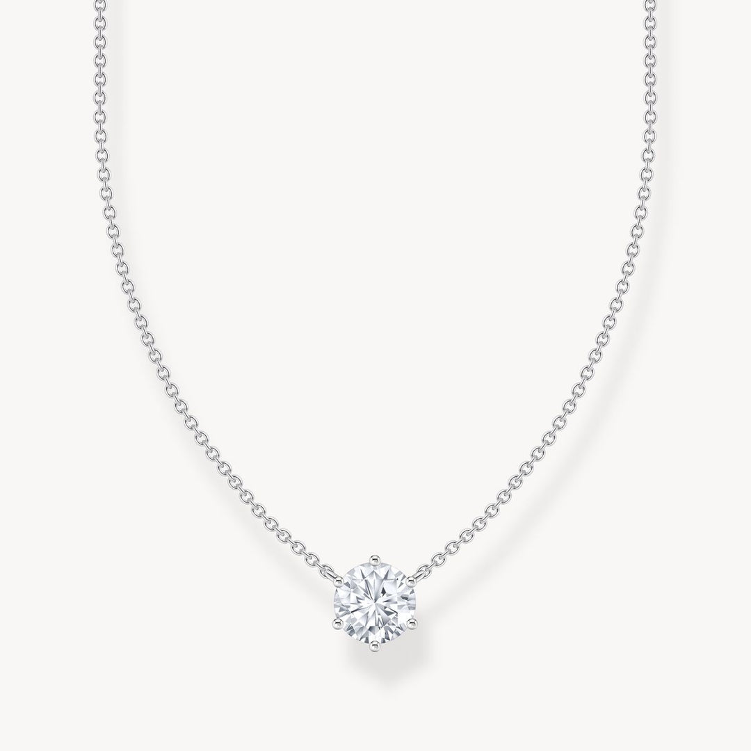 Necklace with white zirconia pendant
