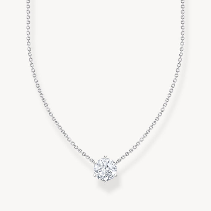 Necklace with white zirconia pendant