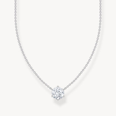 Necklace with white zirconia pendant