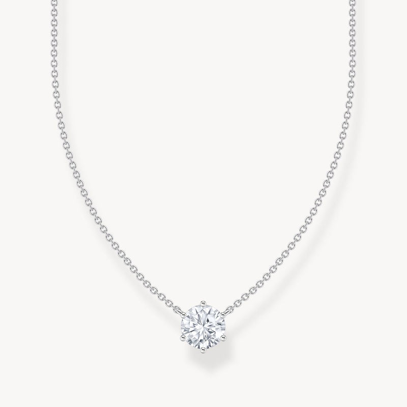Necklace with white zirconia pendant