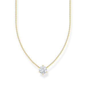 Necklace with white zirconia pendant  - gold | THOMAS SABO Australia