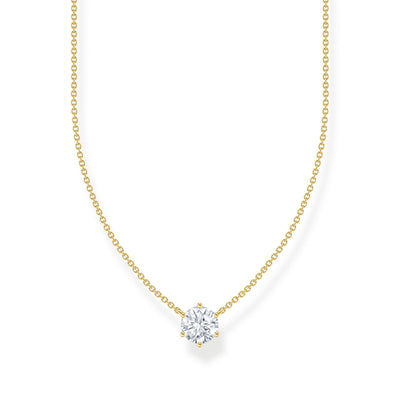 Necklace with white zirconia pendant  - gold | THOMAS SABO Australia