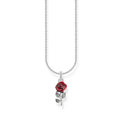 Necklace with red rose pendant and cold enamel | THOMAS SABO Australia