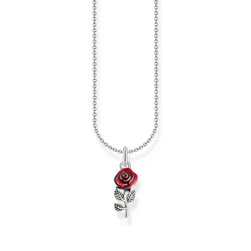 Necklace with red rose pendant and cold enamel | THOMAS SABO Australia