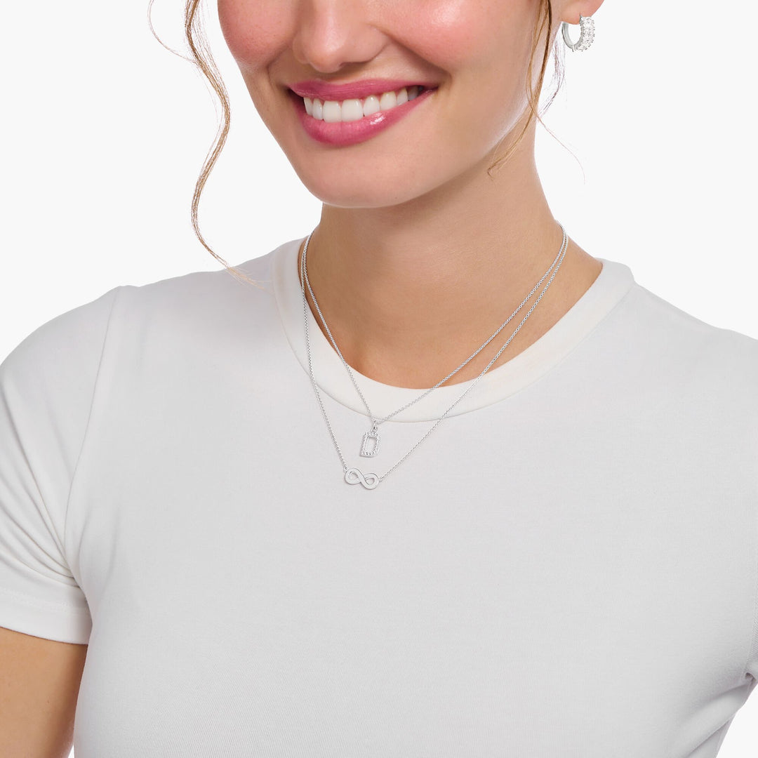 Necklace with infinity pendant - silver
