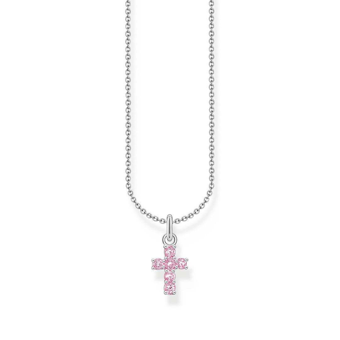 Necklace with cross pendant with pink zirconia  | THOMAS SABO Australia