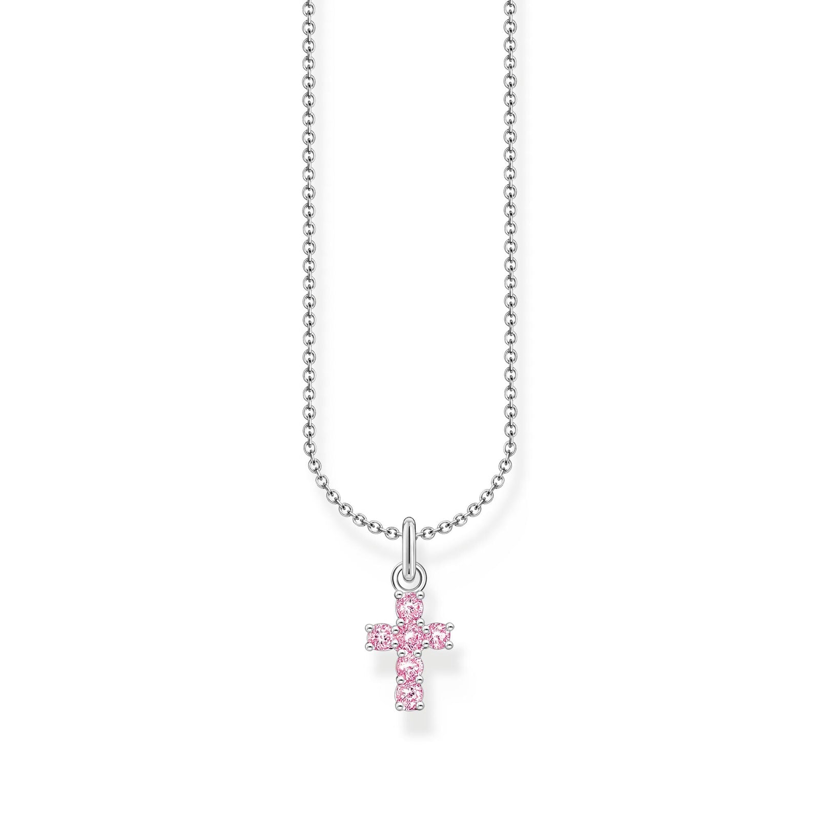 Necklace with cross pendant with pink zirconia  | THOMAS SABO Australia