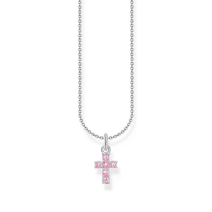 Necklace with cross pendant with pink zirconia  | THOMAS SABO Australia