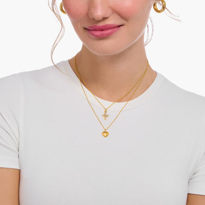 Cross pendant necklace with white zirconia