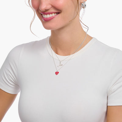 Necklace with cocktail glass pendant - silver
