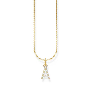 Necklace with letter pendant A and white zirconia - gold | THOMAS SABO Australia