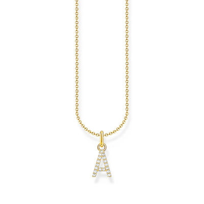 Necklace with letter pendant A and white zirconia - gold | THOMAS SABO Australia