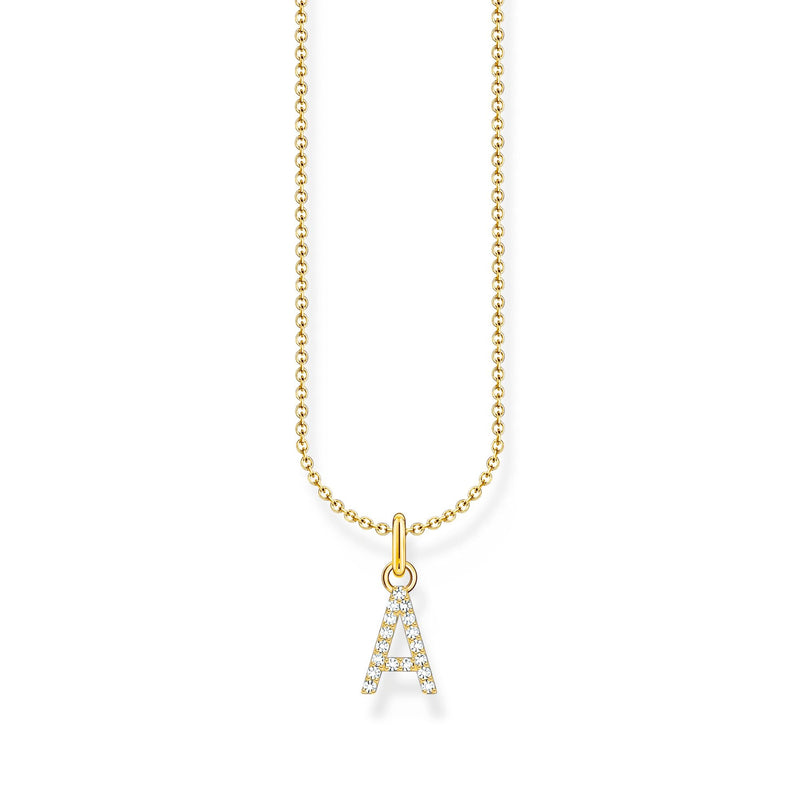 Necklace with letter pendant A and white zirconia - gold | THOMAS SABO Australia