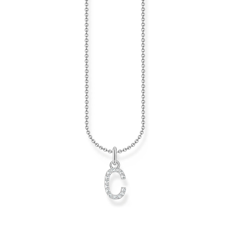 Necklace with letter pendant C and white zirconia - silver | THOMAS SABO Australia