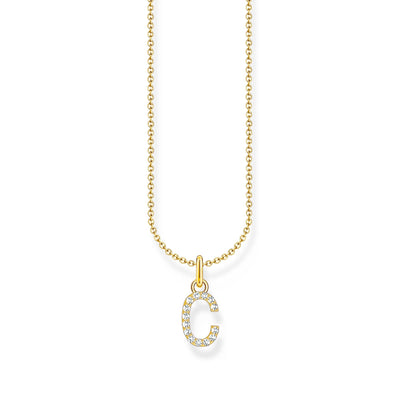 Necklace with letter pendant C and white zirconia - gold | THOMAS SABO Australia