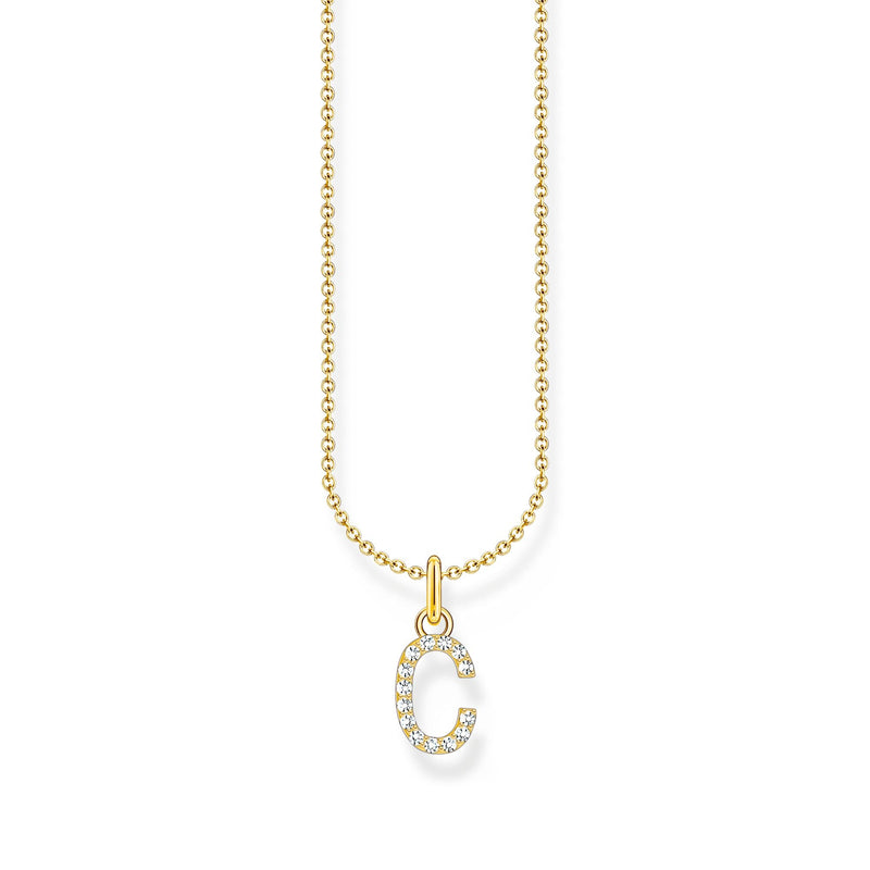 Necklace with letter pendant C and white zirconia - gold | THOMAS SABO Australia