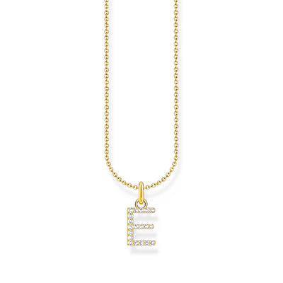 Necklace with letter pendant E and white zirconia - gold | THOMAS SABO Australia