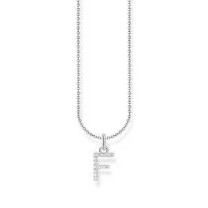 Necklace with letter pendant F and white zirconia - silver | THOMAS SABO Australia