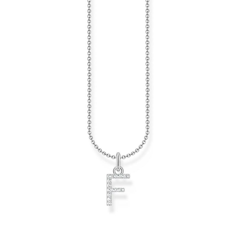 Necklace with letter pendant F and white zirconia - silver | THOMAS SABO Australia