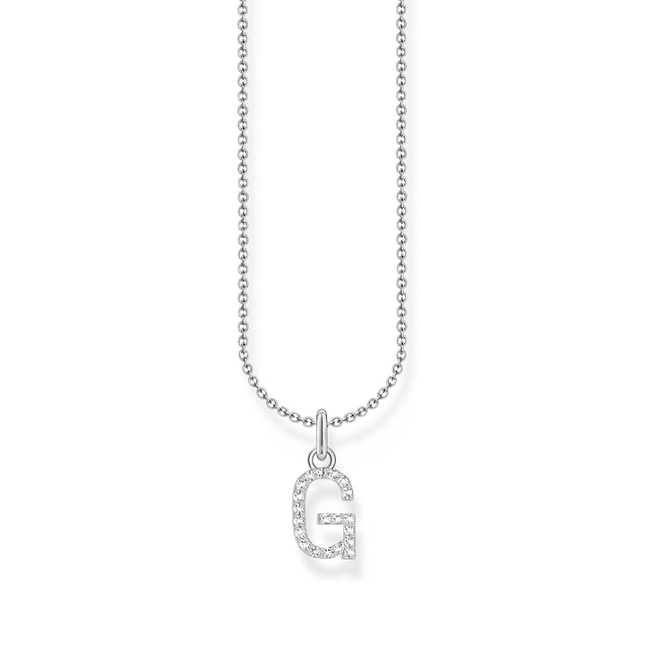 Necklace with letter pendant G and white zirconia - silver | THOMAS SABO Australia
