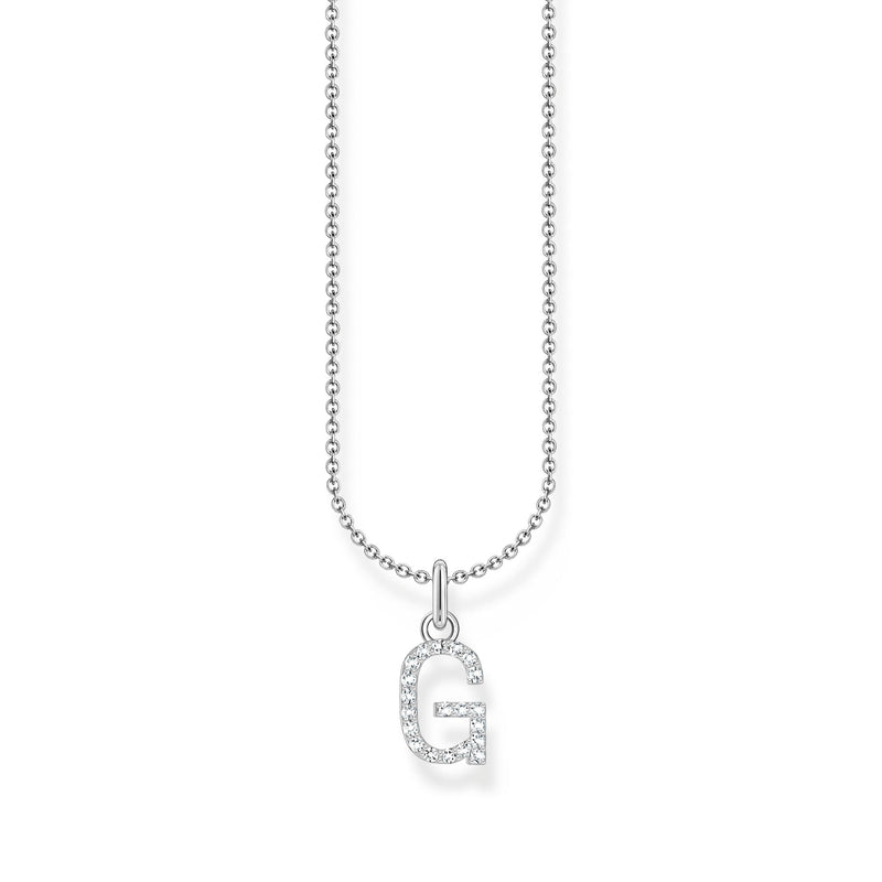 Necklace with letter pendant G and white zirconia - silver | THOMAS SABO Australia