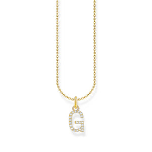 Necklace with letter pendant G and white zirconia  - gold | THOMAS SABO Australia
