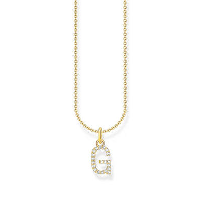 Necklace with letter pendant G and white zirconia  - gold | THOMAS SABO Australia