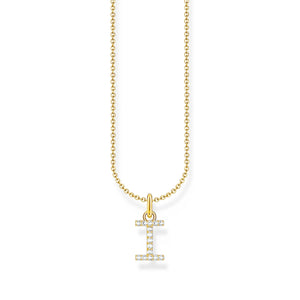 Necklace with letter pendant I and white zirconia - gold | THOMAS SABO Australia