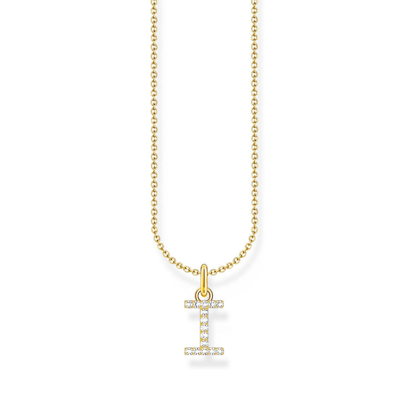 Necklace with letter pendant I and white zirconia - gold | THOMAS SABO Australia