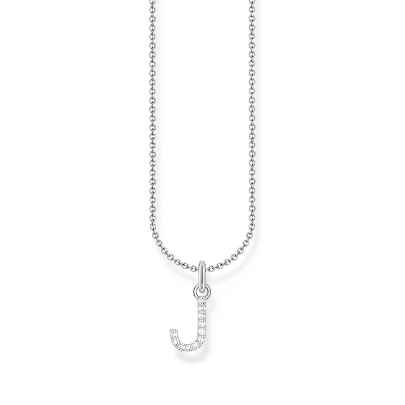 Necklace with letter pendant J and white zirconia - silver | THOMAS SABO Australia