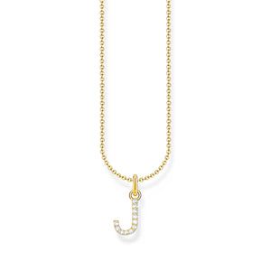 Necklace with letter pendant J and white zirconia - gold | THOMAS SABO Australia