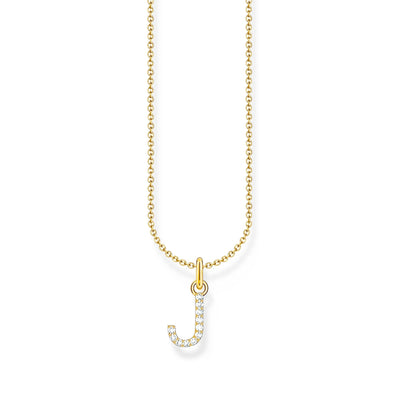 Necklace with letter pendant J and white zirconia - gold | THOMAS SABO Australia