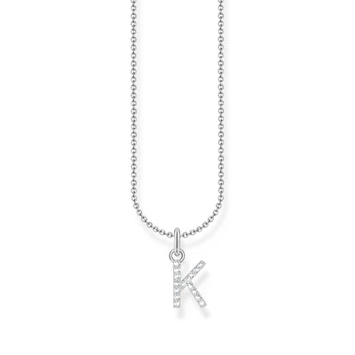 Necklace with letter pendant K and white zirconia - silver | THOMAS SABO Australia