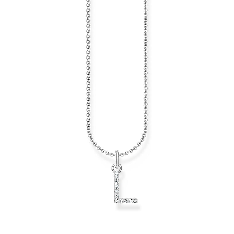 Necklace with letter pendant L and white zirconia - silver | THOMAS SABO Australia