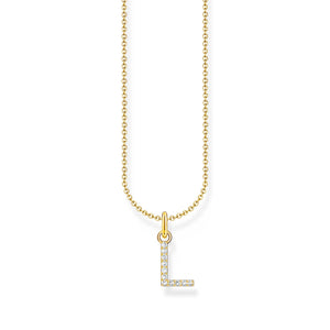 Necklace with letter pendant L and white zirconia  - gold | THOMAS SABO Australia