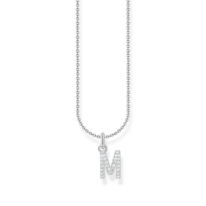 Necklace with letter pendant M and white zirconia - silver | THOMAS SABO Australia