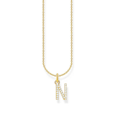 Necklace with letter pendant N and white zirconia - gold | THOMAS SABO Australia