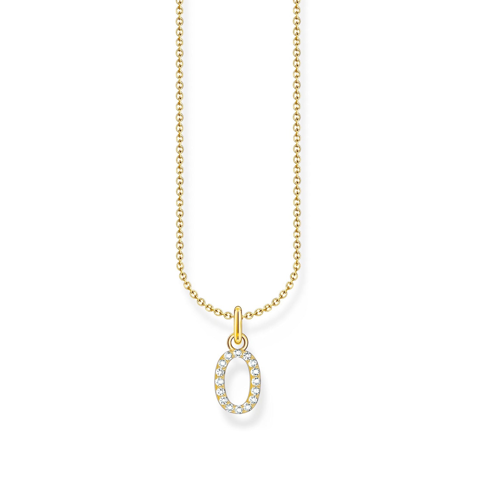 Necklace with letter pendant O and white zirconia - gold | THOMAS SABO Australia
